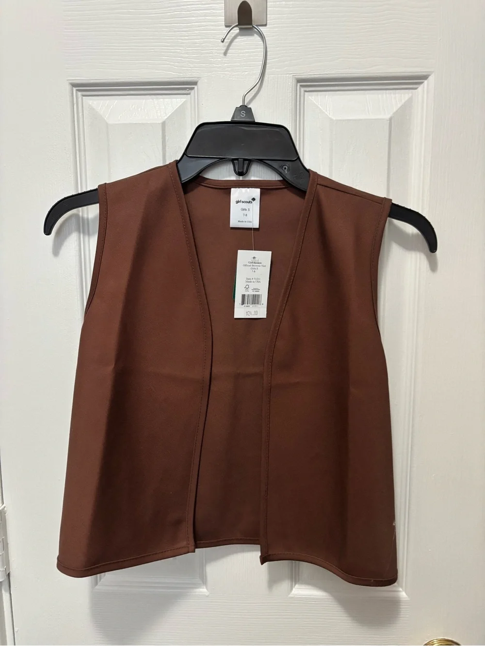 Girl Scout Open Front Vest - Size 7-8 - Picture 1 of 3